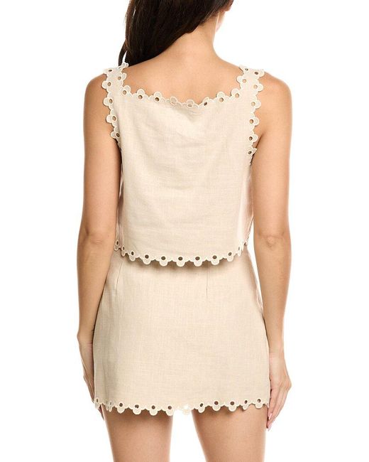 LUXE ALWAYS Natural Linen-Blend Top