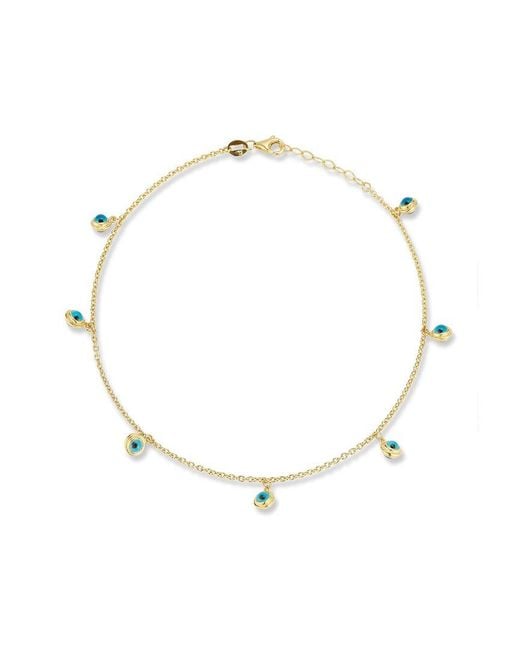 Ember Fine Jewelry Natural 14k Evil Eye Charm Ankle Bracelet