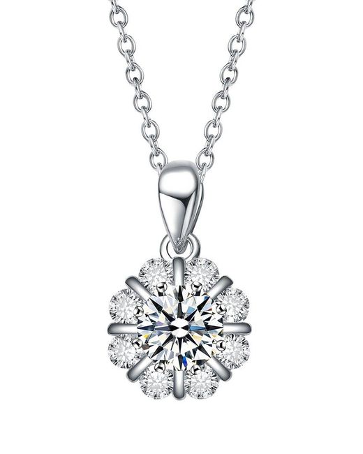 Genevive Jewelry White Flower Pendant
