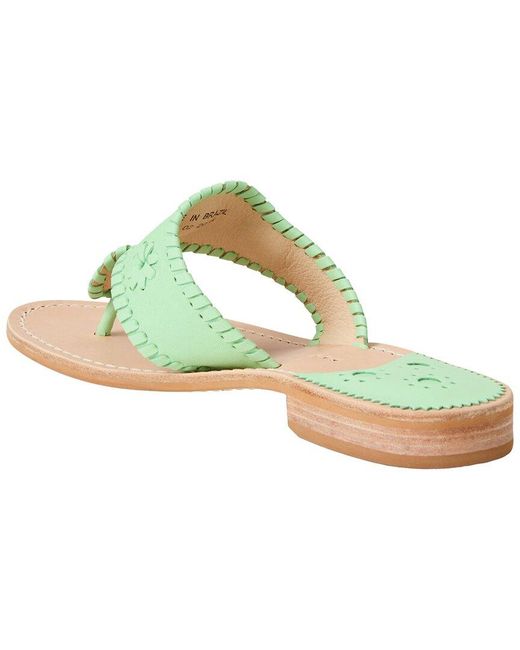 Jack Rogers Green Jacks Flat Leather Sandal