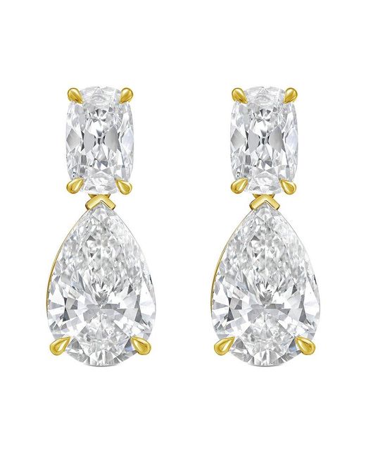 Diana M Metallic Diana M. 14K 8.00 Ct. Tw. Lab-Grown Diamond Drop Earrings
