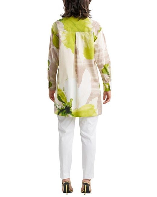Natori Yellow Orchid Poplin Oversized Shirt