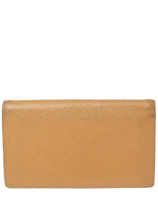 Chanel Brown Leather Single Flap Cc Cambon Wallet (Authentic Pre-Owned)