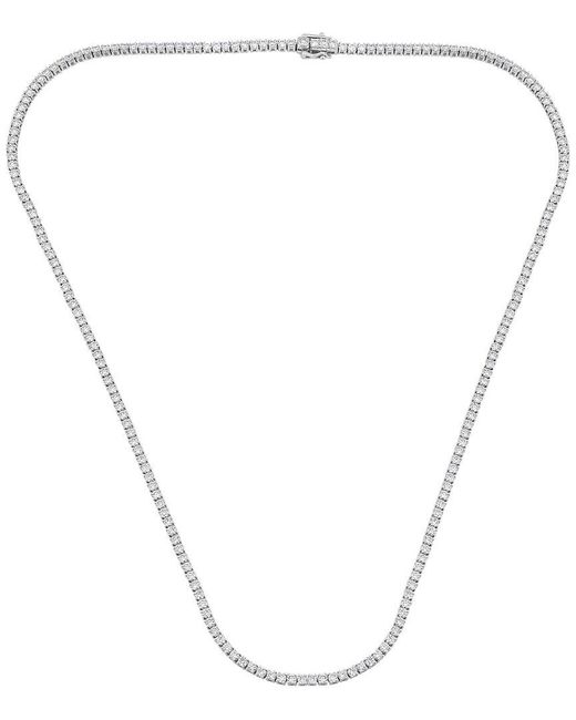 Lab Grown Diamonds Metallic Platinum 7.25 Ct. Tw. Lab-Grown Diamond Necklace