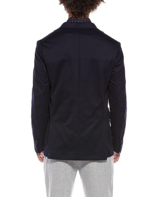 Brioni Blue Solid Blazer for men