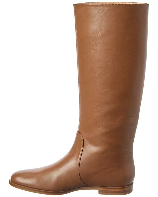 Sergio Rossi Brown Chevallier Leather Knee-High Boot