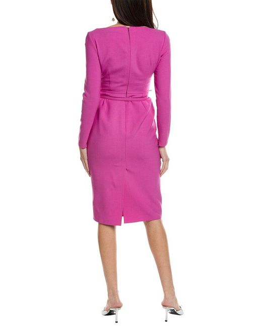 Oscar de la Renta Pink Wool-blend Sheath Dress