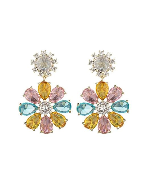 Eye Candy LA White Cz Layla Flower Drop Earrings