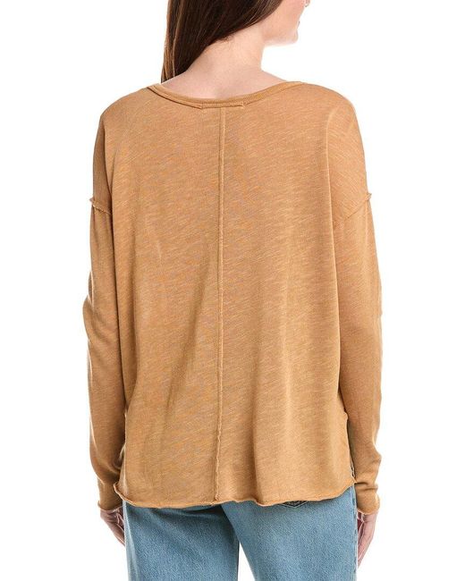 Project Social T Blue Mae Textured V-Neck Top