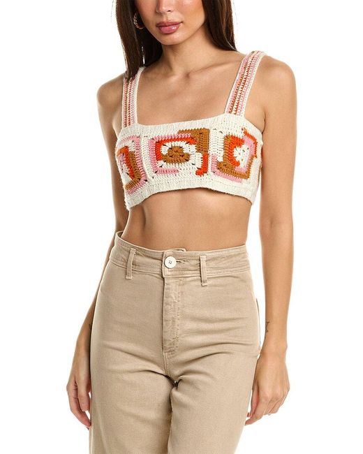 Sea Natural Hayden Crochet Wool-Blend Top
