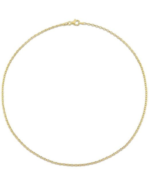 Italian Silver Metallic 18K Over Rolo Chain Necklace