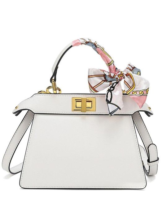 Tiffany & Fred Smooth Leather Crossbody in White | Lyst