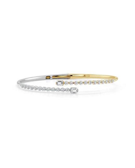 Sabrina Designs White 14K Two-Tone 1.70 Ct. Tw. Diamond Stackable Bangle Bracelet