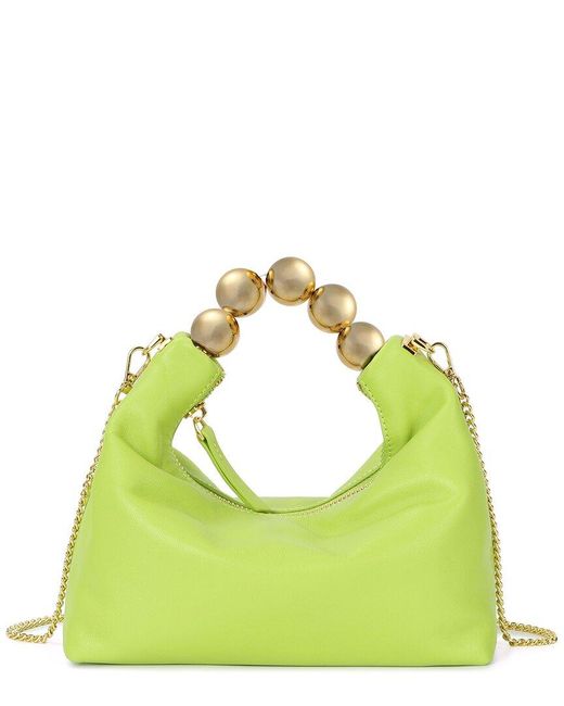 Tiffany & Fred Paris Green Smooth Leather Top Handle Crossbody