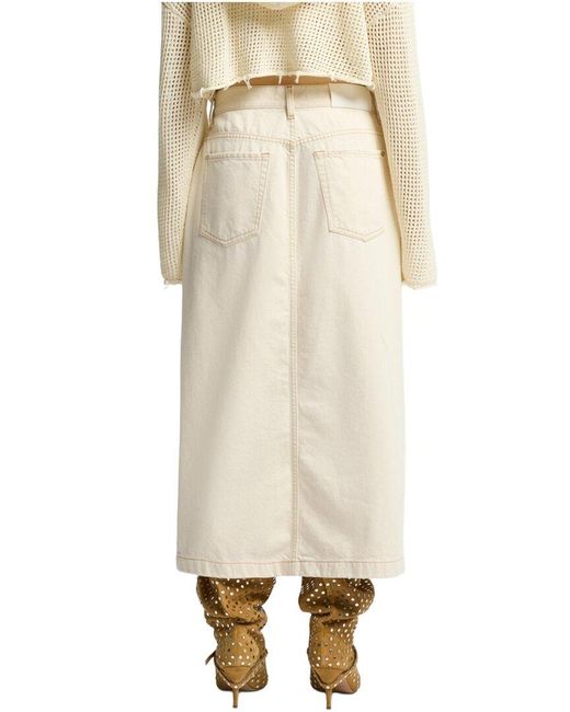 7 For All Mankind Natural Midi Skirt