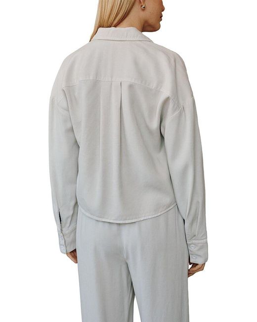 Bella Dahl Gray Oversized Cropped Shacket