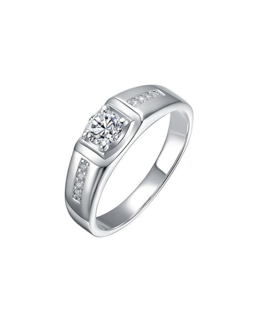 Genevive Jewelry White Rachel Glauber Plated Cz Engagement Ring for men