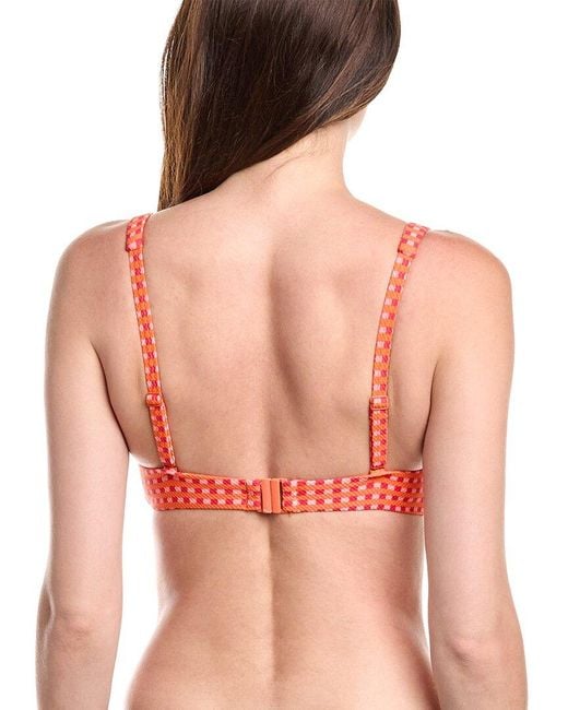 Sea Level Pink Checkmate Longline Underwire Bikini Top