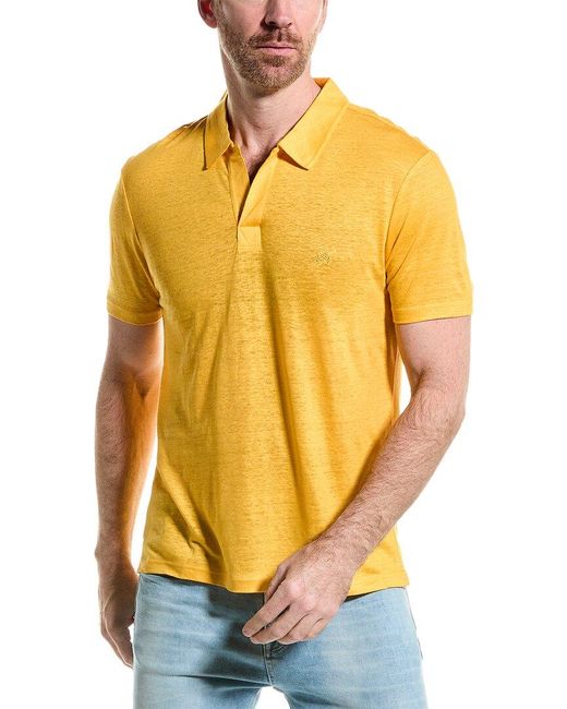 Vilebrequin Yellow Pyramid Linen Polo Shirt for men