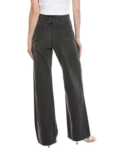 Rag & Bone Black Lori High-Rise Medford Stud Jean
