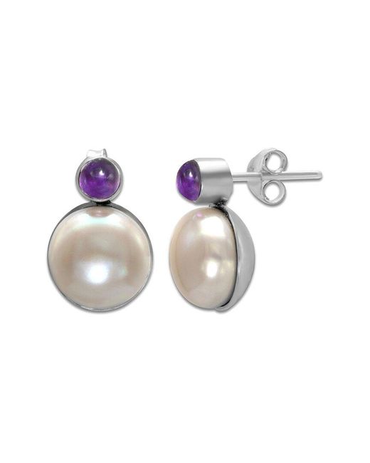 Samuel B. White 8.44 Ct. Tw. Amethyst & Pearl Earrings