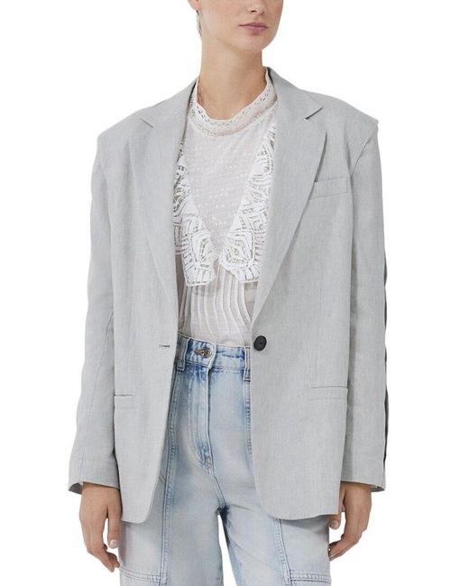 IRO Gray Subi Linen-blend Jacket