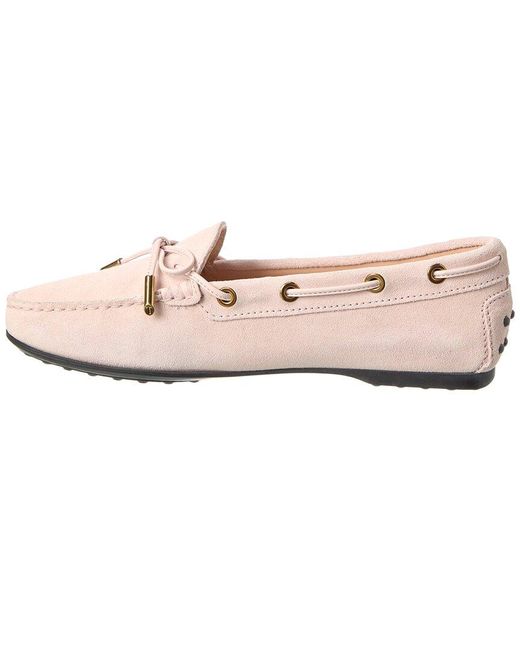 Tod's Pink Suede Loafer