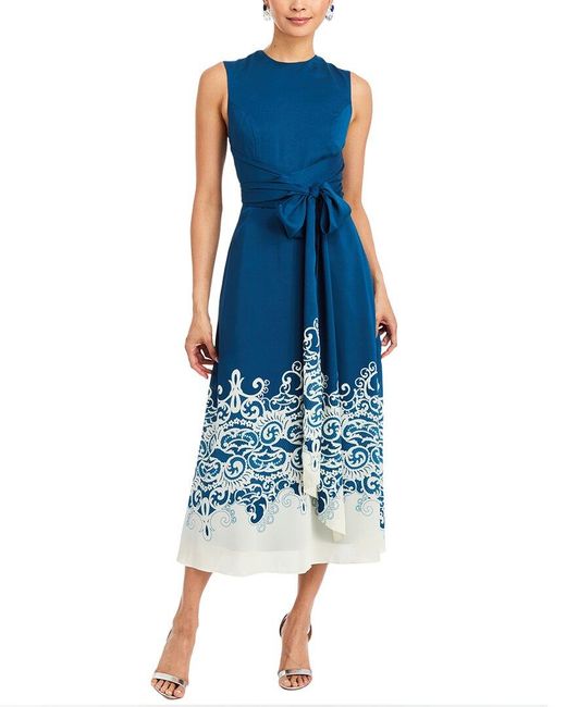 mestiza Blue Nolita Wrap Midi Dress
