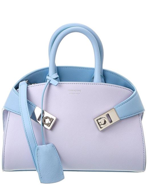 Ferragamo Blue Hug Mini Leather Crossbody