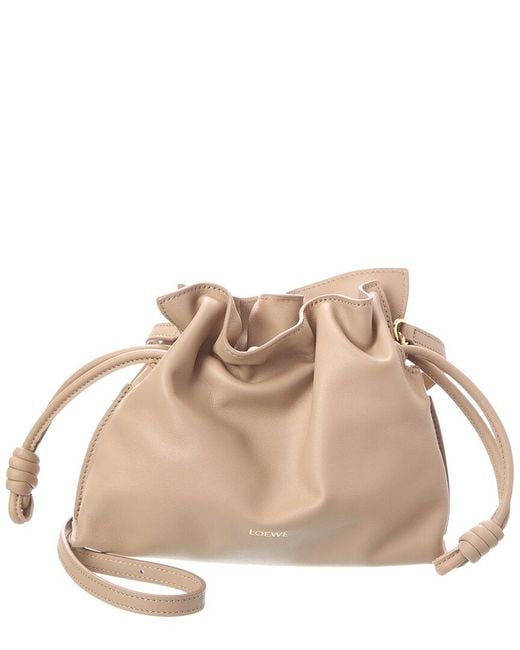 Loewe Natural Flamenco Mini Leather Clutch
