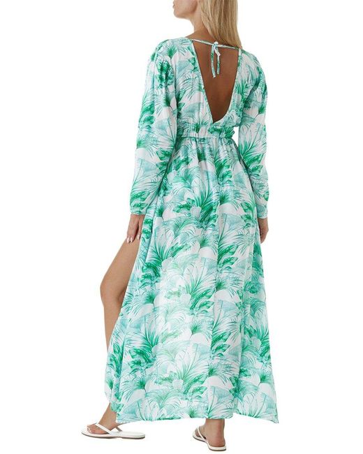 Melissa Odabash Green Farrah Maxi Open Kaftan