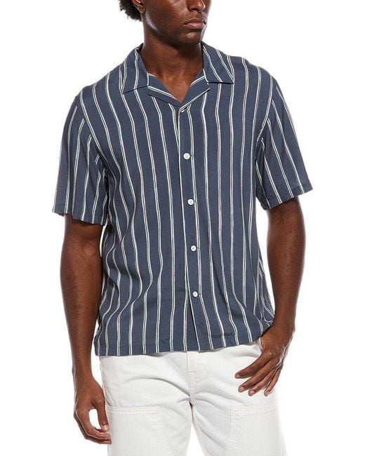 Rag & Bone Blue Avery Stripe Shirt for men