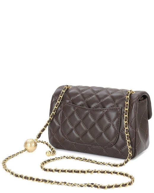 Tiffany & Fred Paris Gray Quilted Leather Crossbody