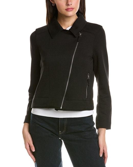 Max Studio Scuba Moto Jacket in Black Lyst