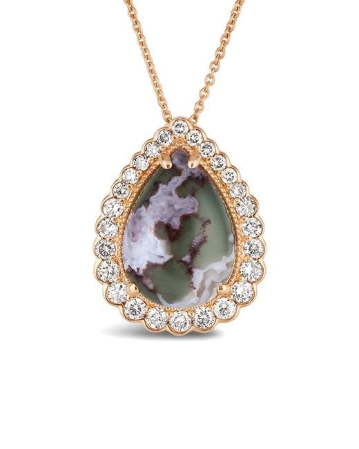 Le Vian Metallic 14K Rose 4.35 Ct. Tw. Diamond & Aquaprase Pendant