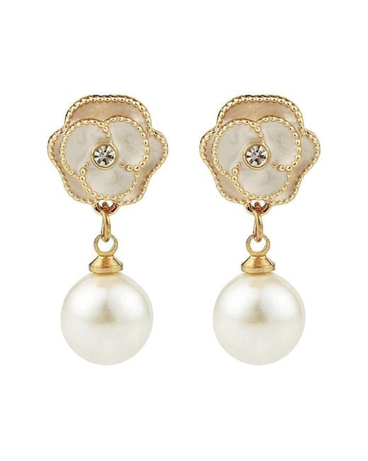Liv Oliver Metallic 18k Plated Drop Earrings