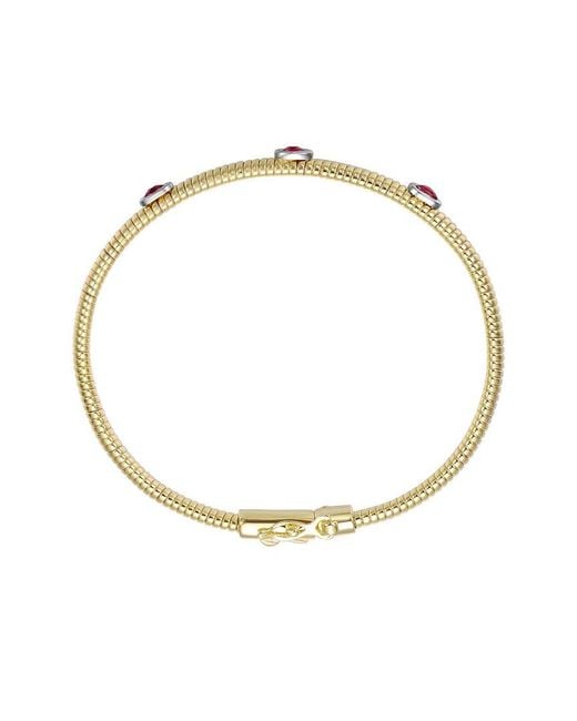 Rachel Glauber Metallic 14K Diamond Cz Bangle Bracelet