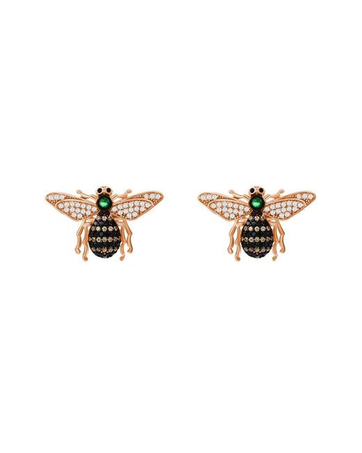 Suzy Levian CZ Jewelry White Suzy Levian Cz Bumble Bee Earrings