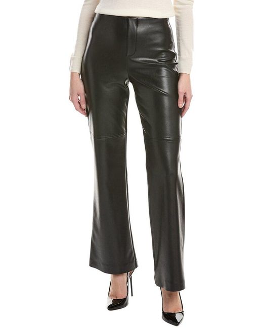 Joseph Ribkoff Gray Vegan-Leather Pant