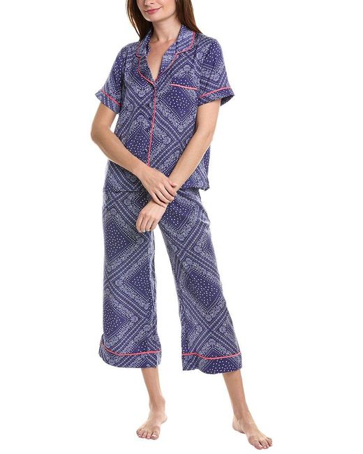 Room Service Pjs 2pc Top Crop Pant Pajama Set in Blue Lyst UK