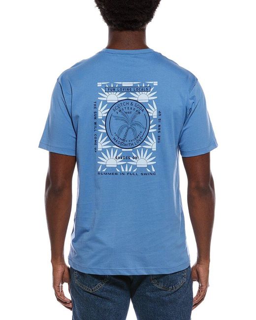 Scotch & Soda Blue Graphic T-Shirt for men