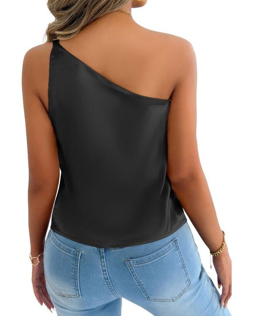 Adele Berto Black One-Shoulder Top