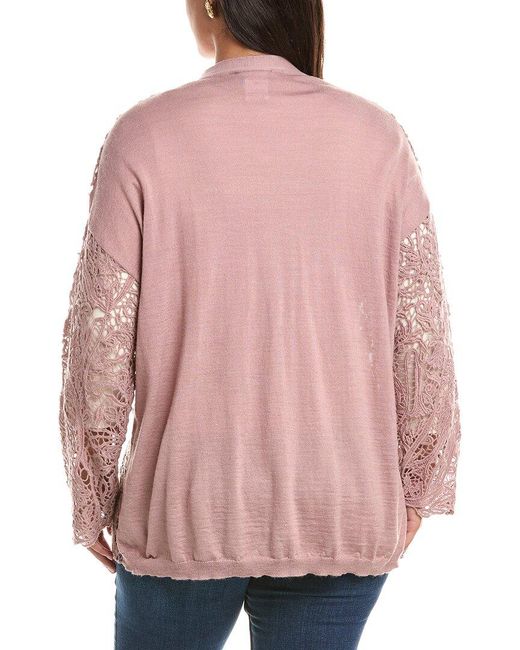Marina Rinaldi Multicolor Plus Fonte Wool-Blend Cardigan