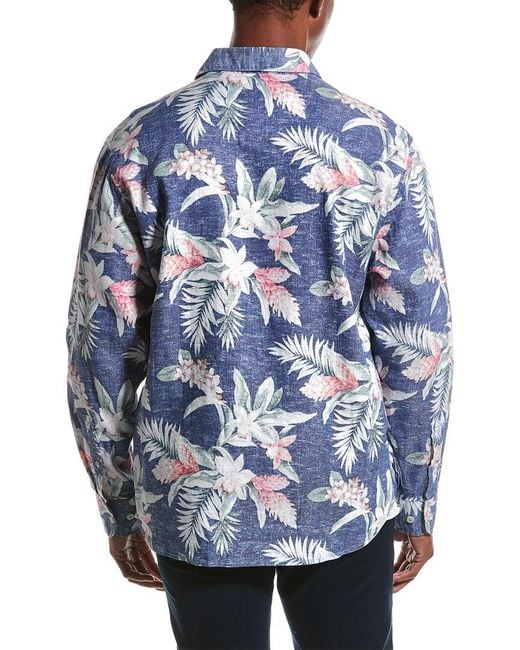 Tommy Bahama Blue Barbados Breeze Beach Bloom Linen-blend Shirt for men