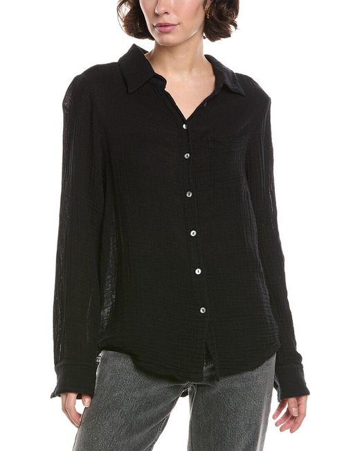 Michael Stars Black Ernie Button Down Shirt