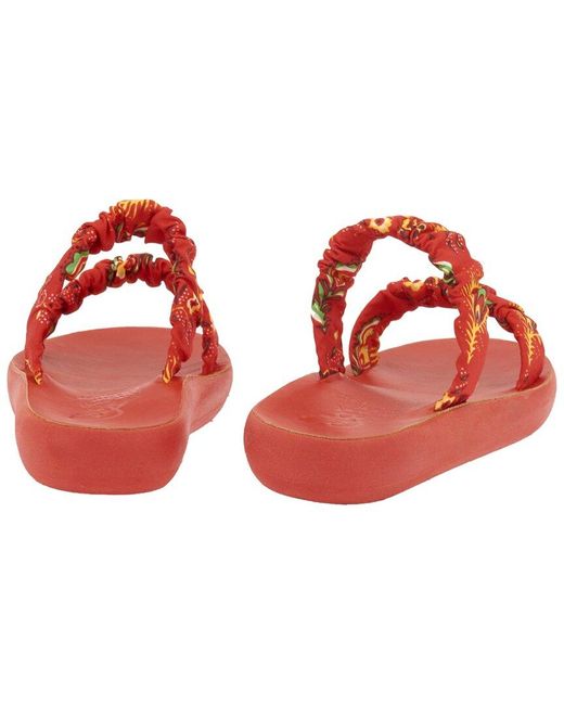 Ancient Greek Sandals Red Scrunchie Melia Sandal