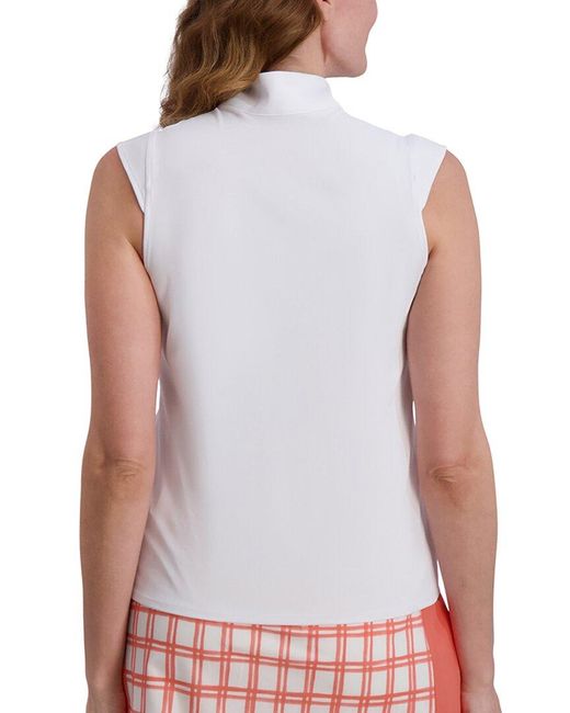 Stella Parker White Mock Zip Top