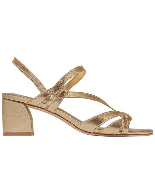 Bernardo Metallic Gyoda Leather Mid Heel Sandal