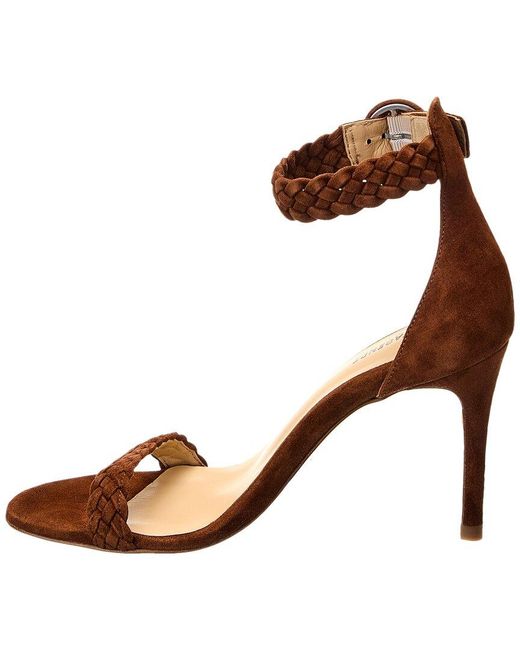 L'Agence Brown Larissa Suede & Leather Sandal