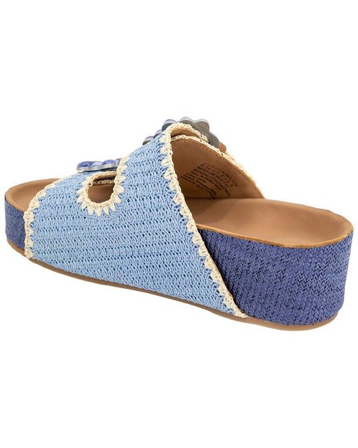 Gentle Souls Blue By Kenneth Cole Kendall Raffia Sandal
